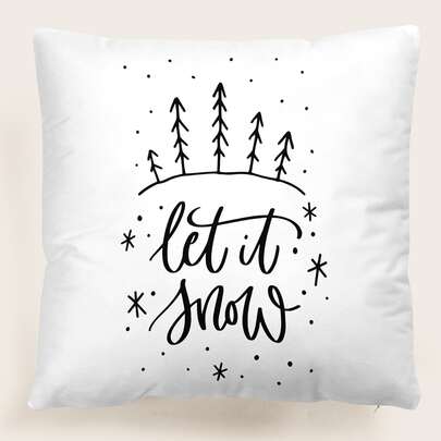 Christmas Letter Graphic Cushion Cover Without Filler