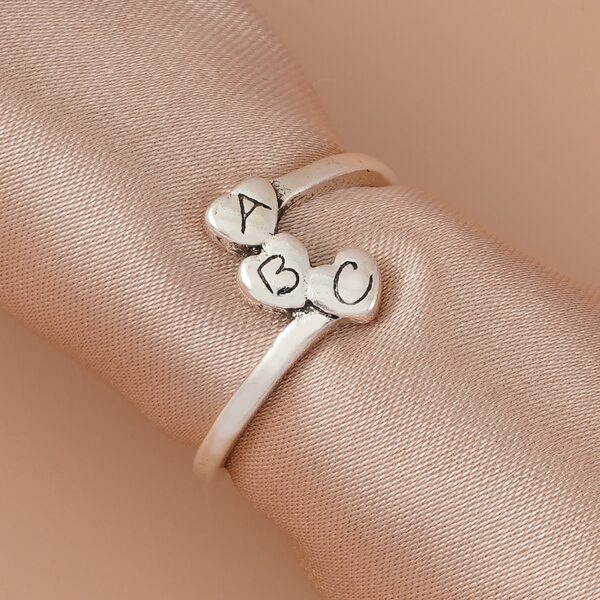 

Letter Decor Ring, Silver