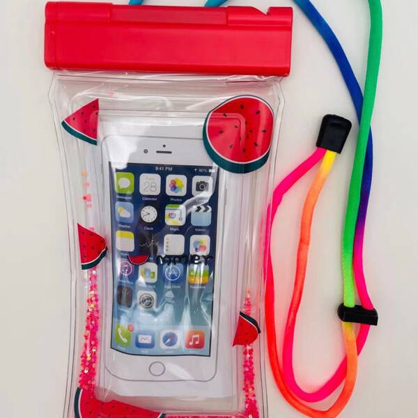 

Watermelon Print Waterproof Phone Bag, Clear