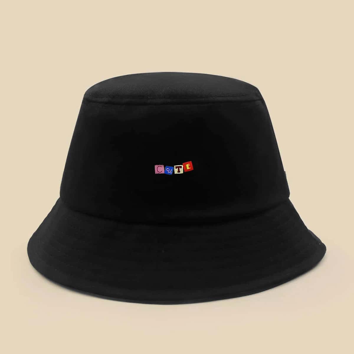 

Letter Graphic Bucket Hat, Black
