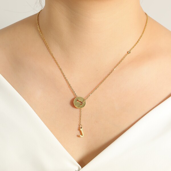 

18K Gold Plated Letter Charm Necklace