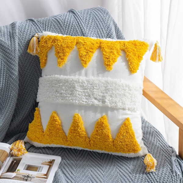 

Tufted Tassel Cushion Cover Without Filler, Multicolor
