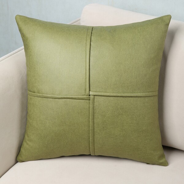 

PU Solid Color Cushion Cover Without Filler, Green
