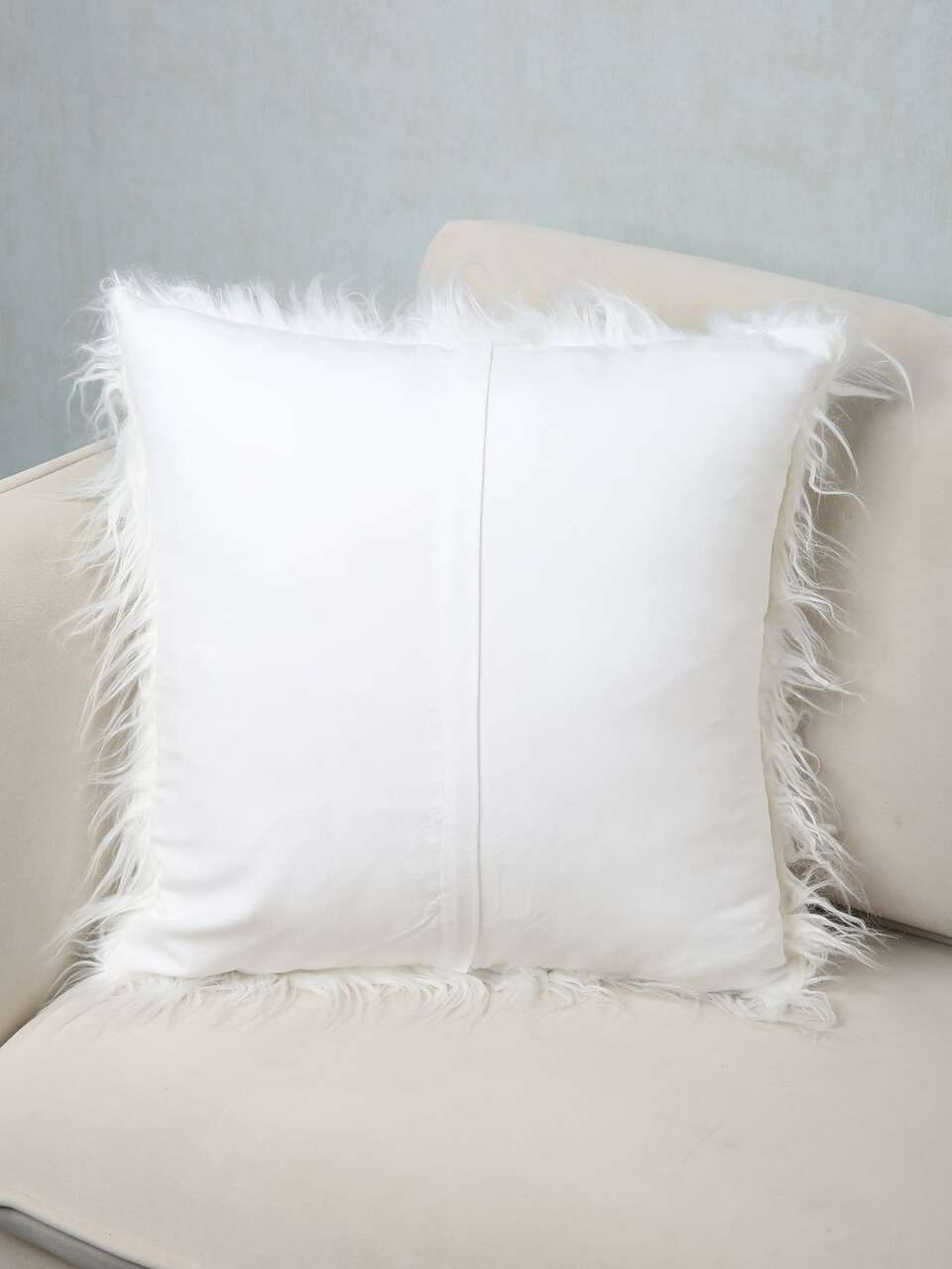 Solid Color Plush Cushion Cover Without Filler