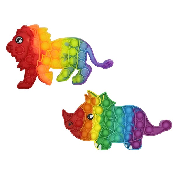 

2pcs Animal Shaped Push Pop Bubble, Multicolor