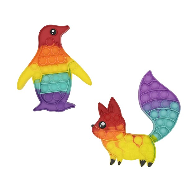 

2pcs Push Pop Bubble Set, Multicolor