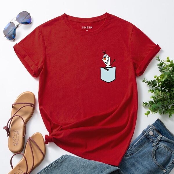 

Cartoon Graphic Tee, Red