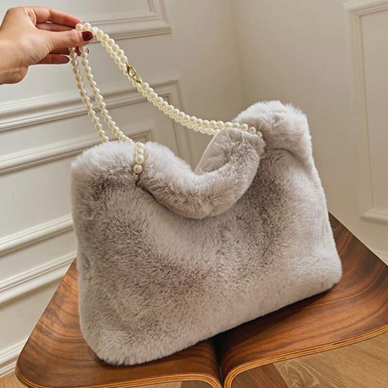 

Fluffy Tote Bag, Grey