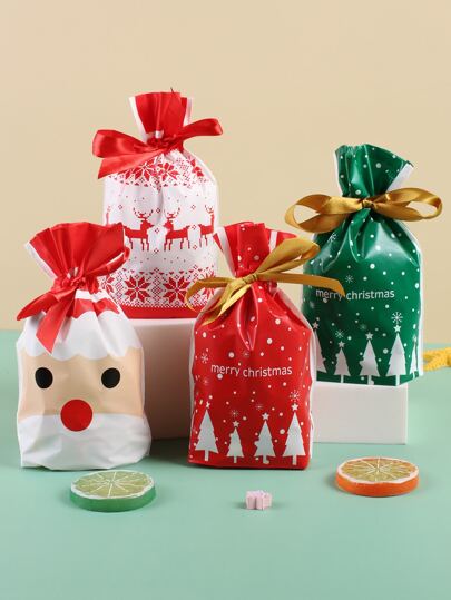 10pcs Christmas Pattern Random Packaging Bag