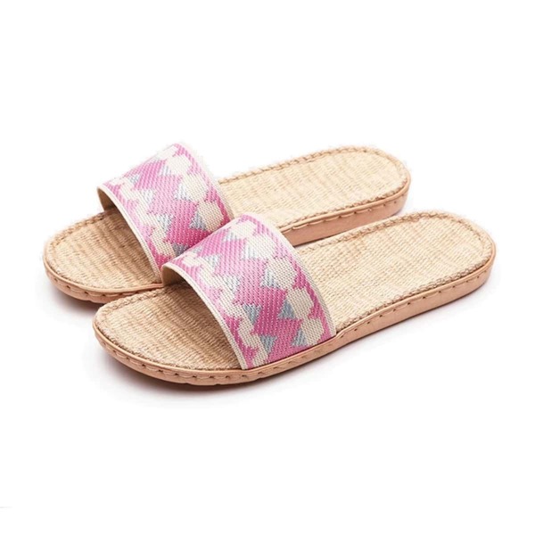 

Knit Detail Geo Graphic Espadrille Slides, Purple