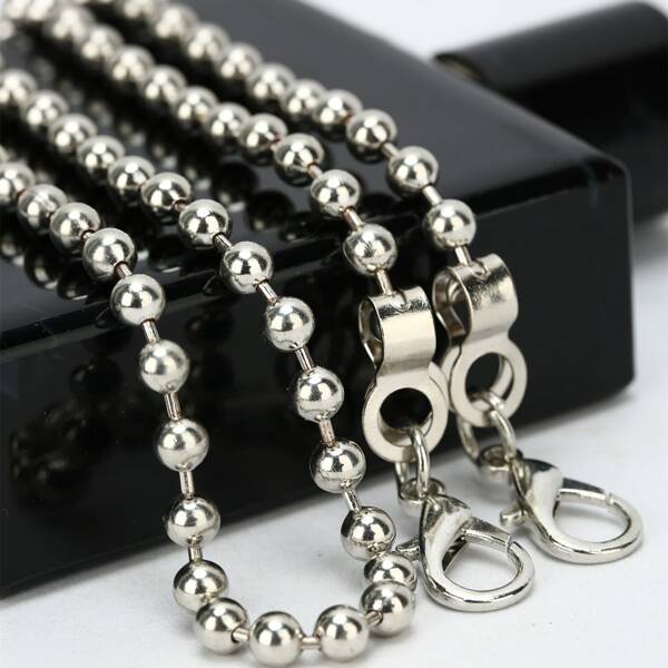 

Metal Studded Bag Strap, Silver