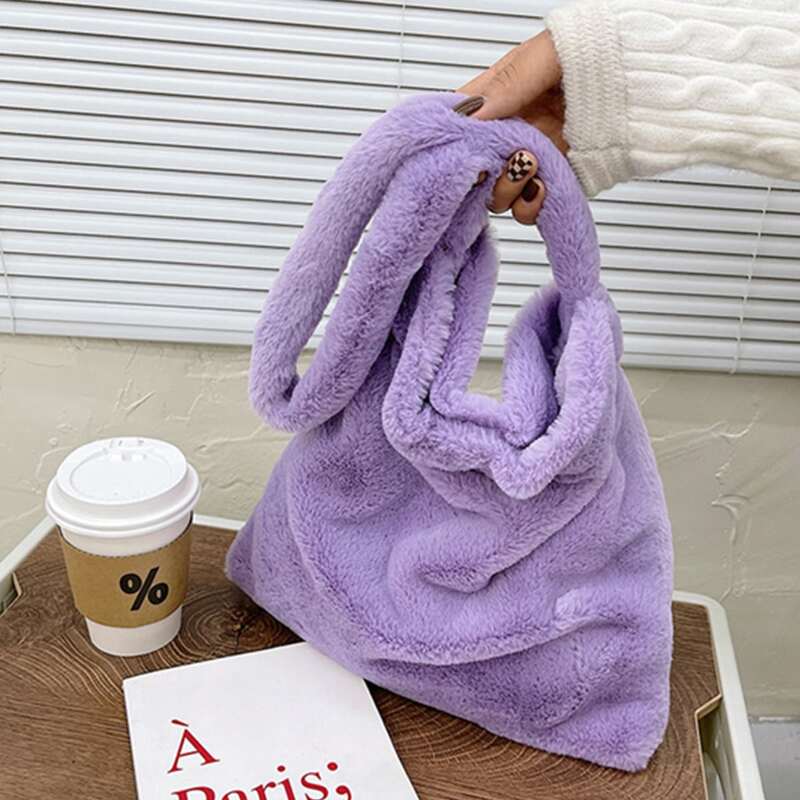 

Fluffy Shoulder Bag, Purple