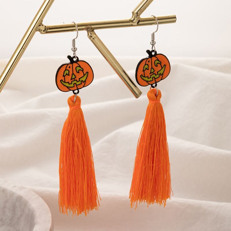 

Halloween Pumpkin Drop Earrings, Orange