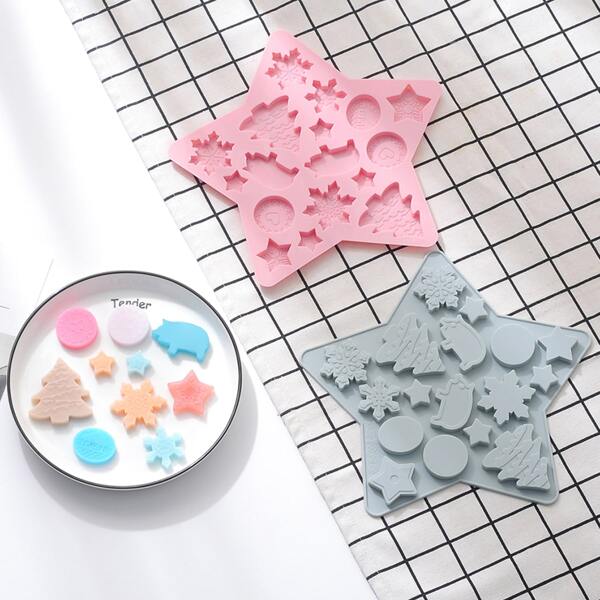 

1pc Christmas Pattern Random Color Mold, Multicolor