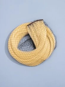 ROMWE Fairycore 1pc Long Straight Synthetic Hair Extension - Gold - View 4