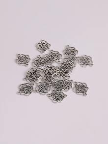 20pcs DIY Flower Charm - Silver - View 2