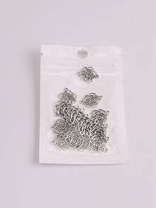 20pcs DIY Flower Charm - Silver - View 3
