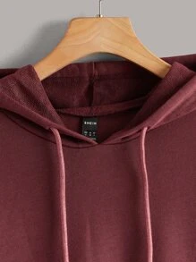SHEIN EZwear Colourblock Drawstring Drop Shoulder Hoodie - Multicolor - View 4