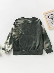 Niñas Sudadera de tie dye con estampado de gato - Multicolor - Ver 2