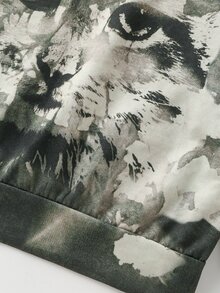 Niñas Sudadera de tie dye con estampado de gato - Multicolor - Ver 3