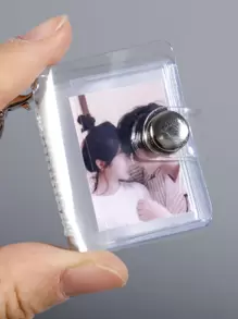 1 pieza Álbum de fotos transparente suave de 3 pulgadas, 18 hojas, 4.02*3.35*0.79 pulgadas, Regreso a la escuela - Multicolor - Ver 4