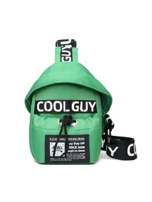 男士字母圖案單肩包 - 綠色 - 查看 6