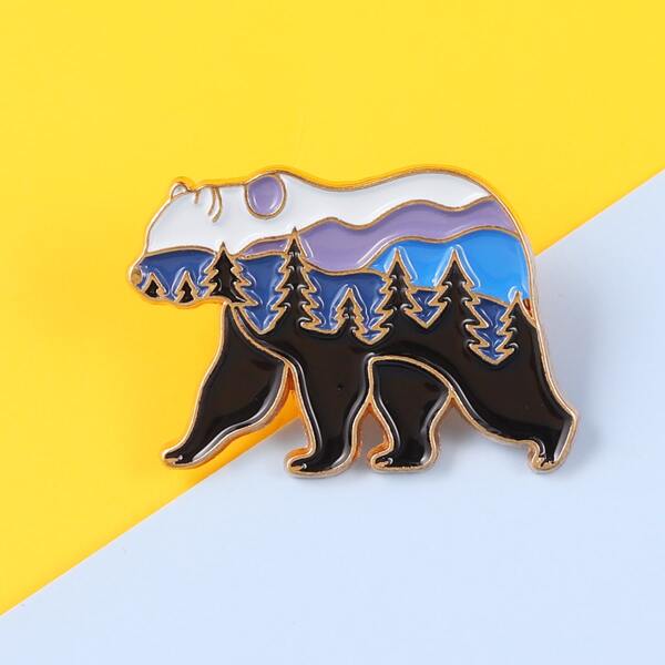 

Girls Bear Design Brooch, Multicolor