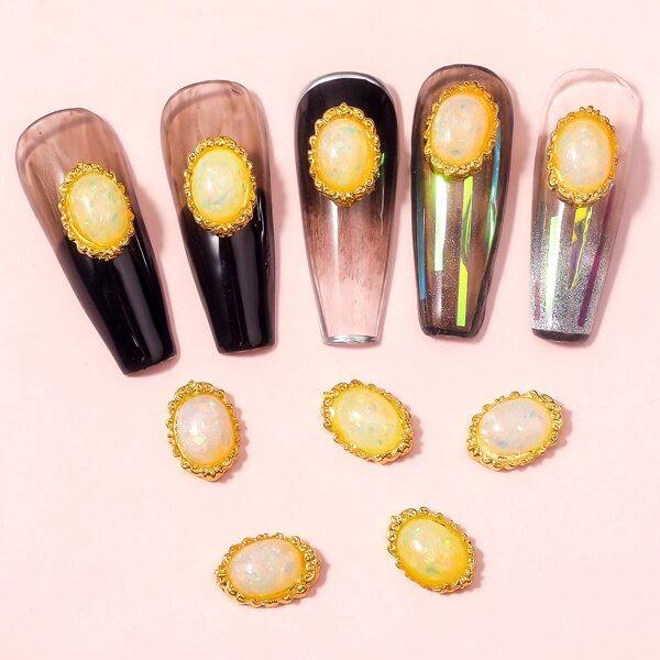 

10pcs Metal Nail Art Decoration, Gold