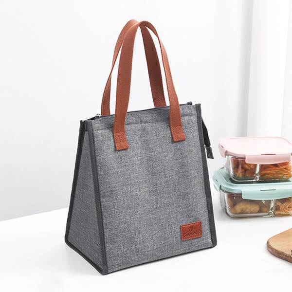 

1pc Portable Lunch Bag, Grey