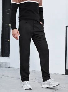 Manfinity Men Hidden Pocket Trousers - Black - View 3