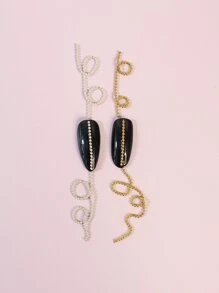 使用 2 件装 3D 金属美甲装饰立即提升您的外观，适合女士和女孩 - 彩色 - 查看 2