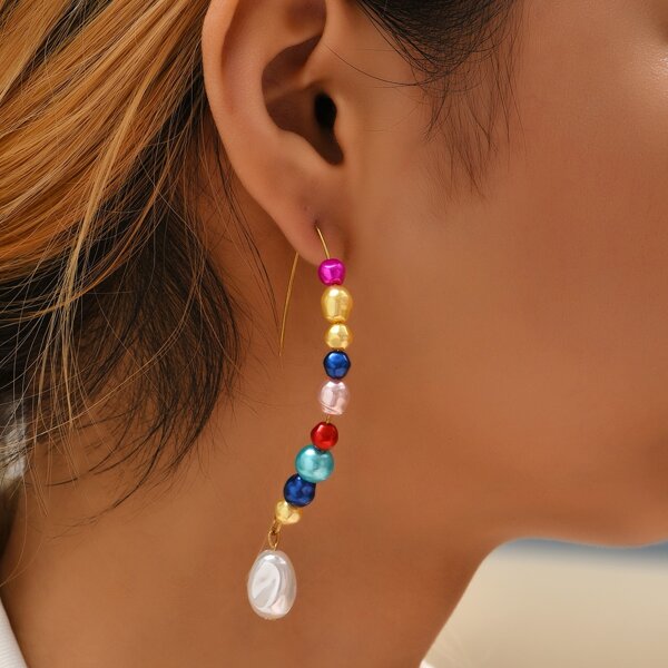 

Faux Pearl Decor Drop Earrings, Multicolor