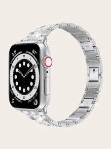 Rhinestone Decor Watchband Tương thích với Apple Watch - Bạc - Xem 2