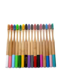 1pc Random Color Toothbrush, Boho Two Tone Random Disposable Toothbrush For Household - Multicolor - View 1