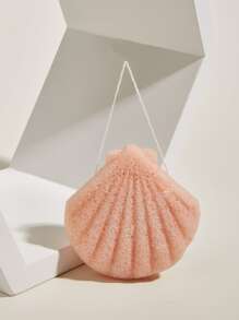 1支粉色貝殼洗臉粉撲洗臉刷溫和去角質洗臉刷矽膠洗臉刷軟洗臉按摩器