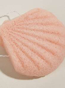 1支粉色貝殼洗臉粉撲洗臉刷溫和去角質洗臉刷矽膠洗臉刷軟洗臉按摩器