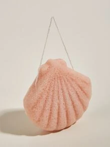 1支粉色貝殼洗臉粉撲洗臉刷溫和去角質洗臉刷矽膠洗臉刷軟洗臉按摩器