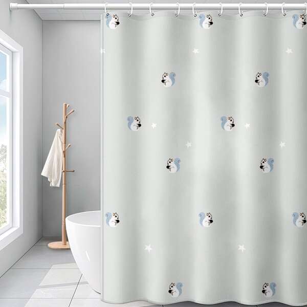 

Cartoon Squirrel Print Shower Curtain, Multicolor