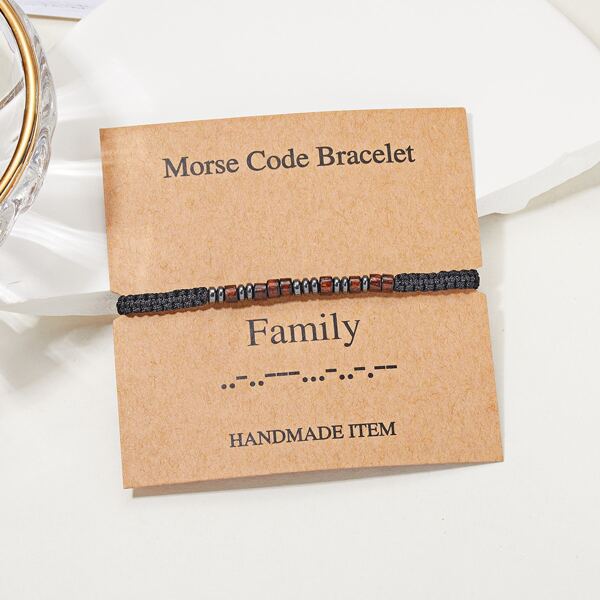 

Braided Morse Code Bracelet, Multicolor