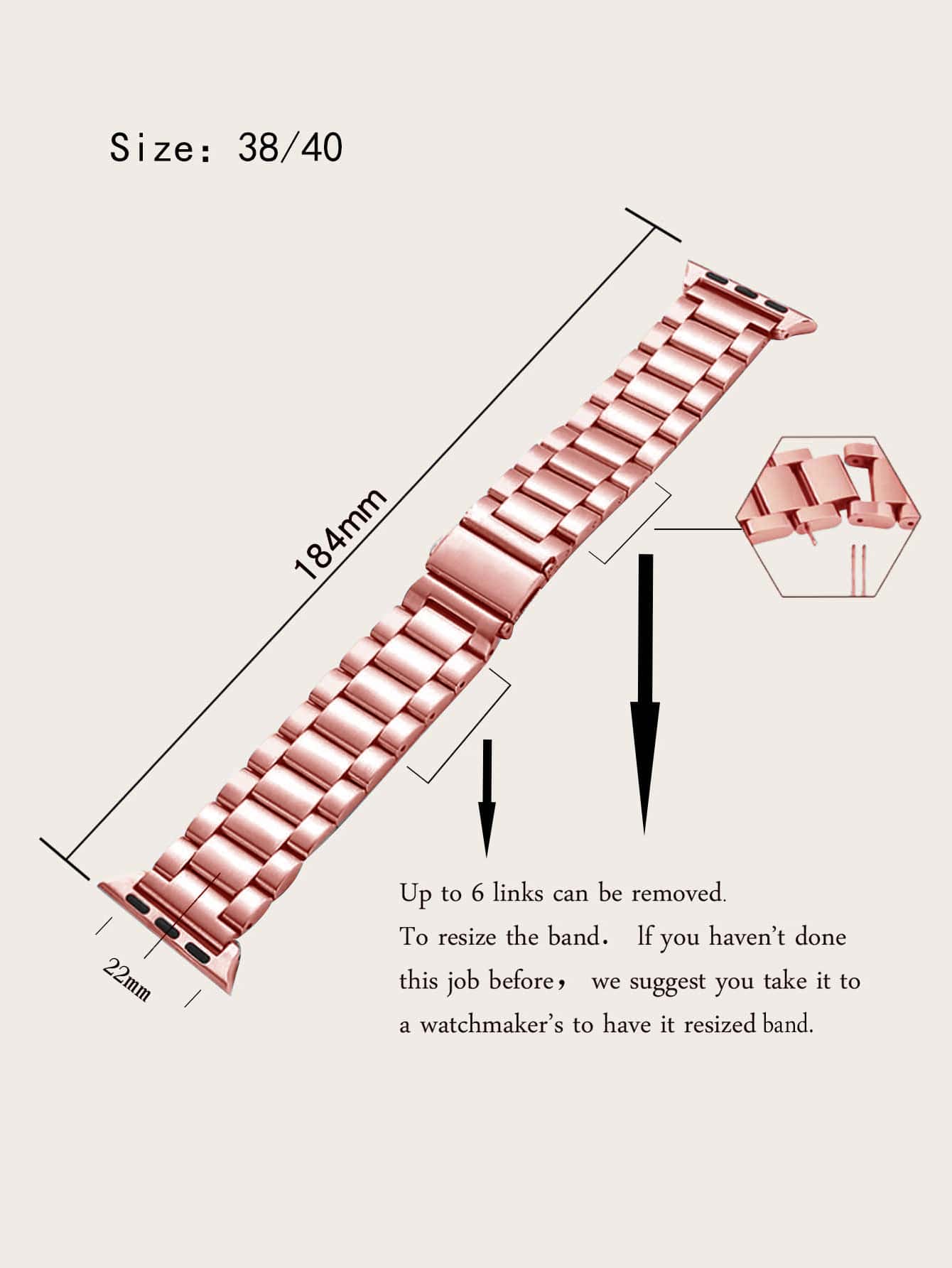 1pc Stainless Steel Watchband Compatible With Apple Watch