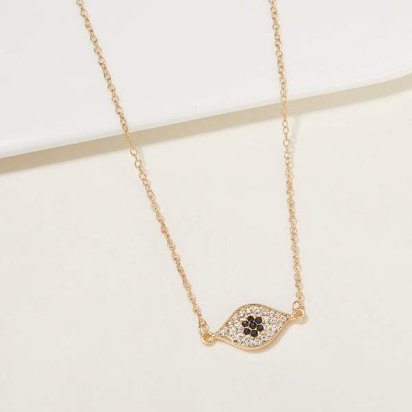 

Rhinestone Eye Charm Necklace, Multicolor