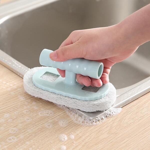 

1pc Random Cleaning Sponge With Handle, Multicolor
