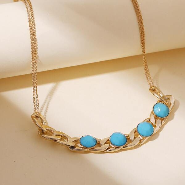 

Chain Decor Necklace, Multicolor