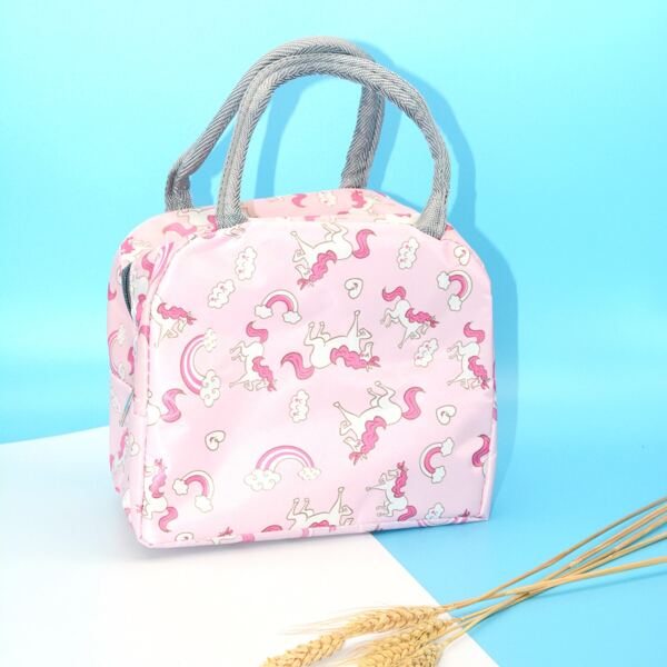 

Cartoon Unicorn Print Lunch Bag, Multicolor