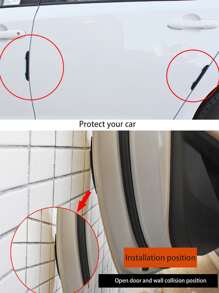 4 piezas Pegatina de coche anticolisión - Negro - Ver 4