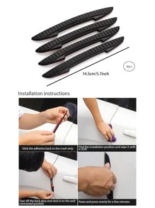 4 piezas Pegatina de coche anticolisión - Negro - Ver 5