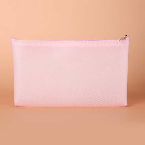 

Mesh Zipper Makeup Bag, Pink