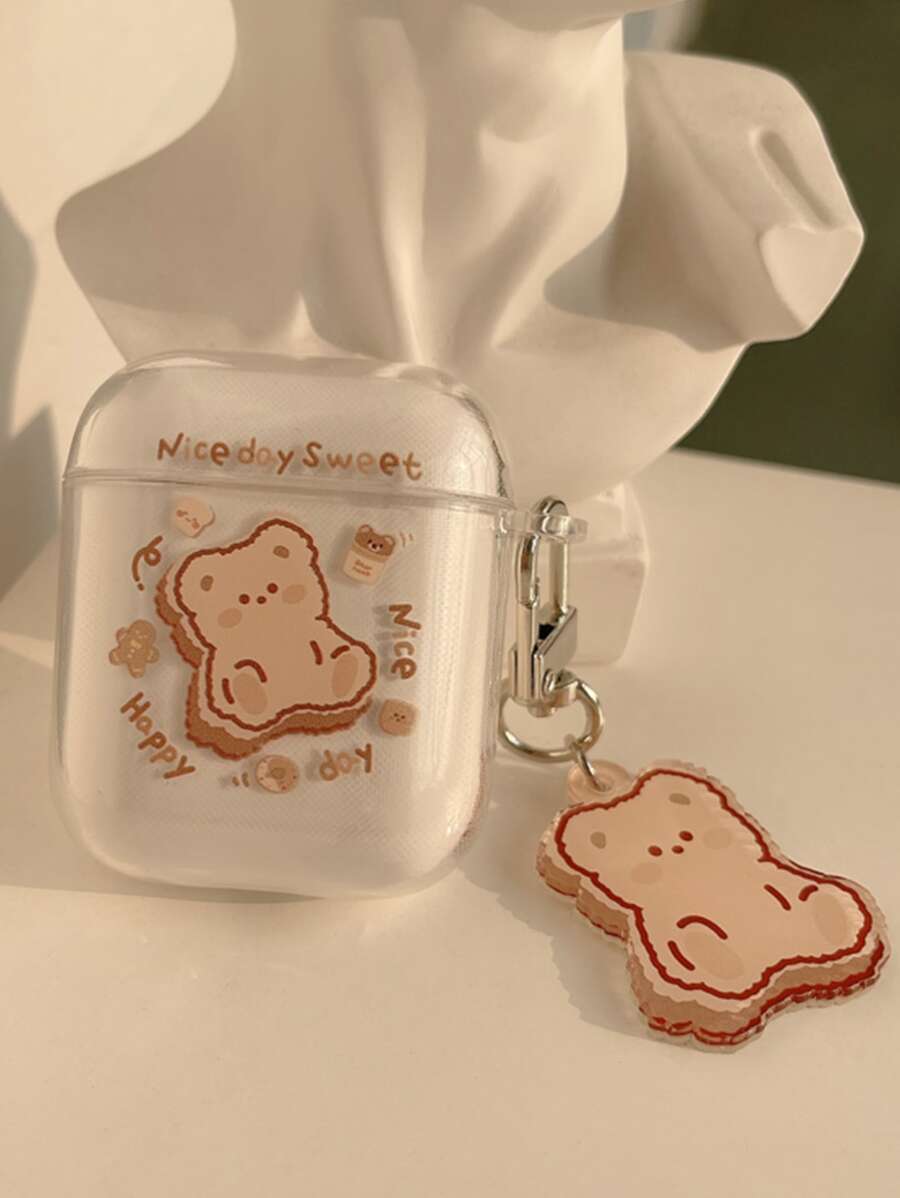 Hộp đựng họa tiết gấu hoạt hình dễ thương Tương thích với Airpods - Nhiều màu - Xem 1