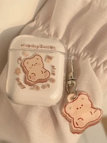 Hộp đựng họa tiết gấu hoạt hình dễ thương Tương thích với Airpods - Nhiều màu - Xem 2