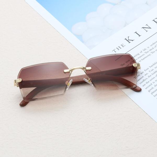 

Men Ombre Lens Geometric Frame Sunglasses